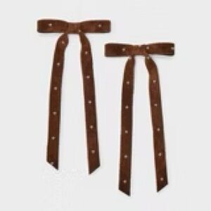 Brown Polka Dot Hair Bows